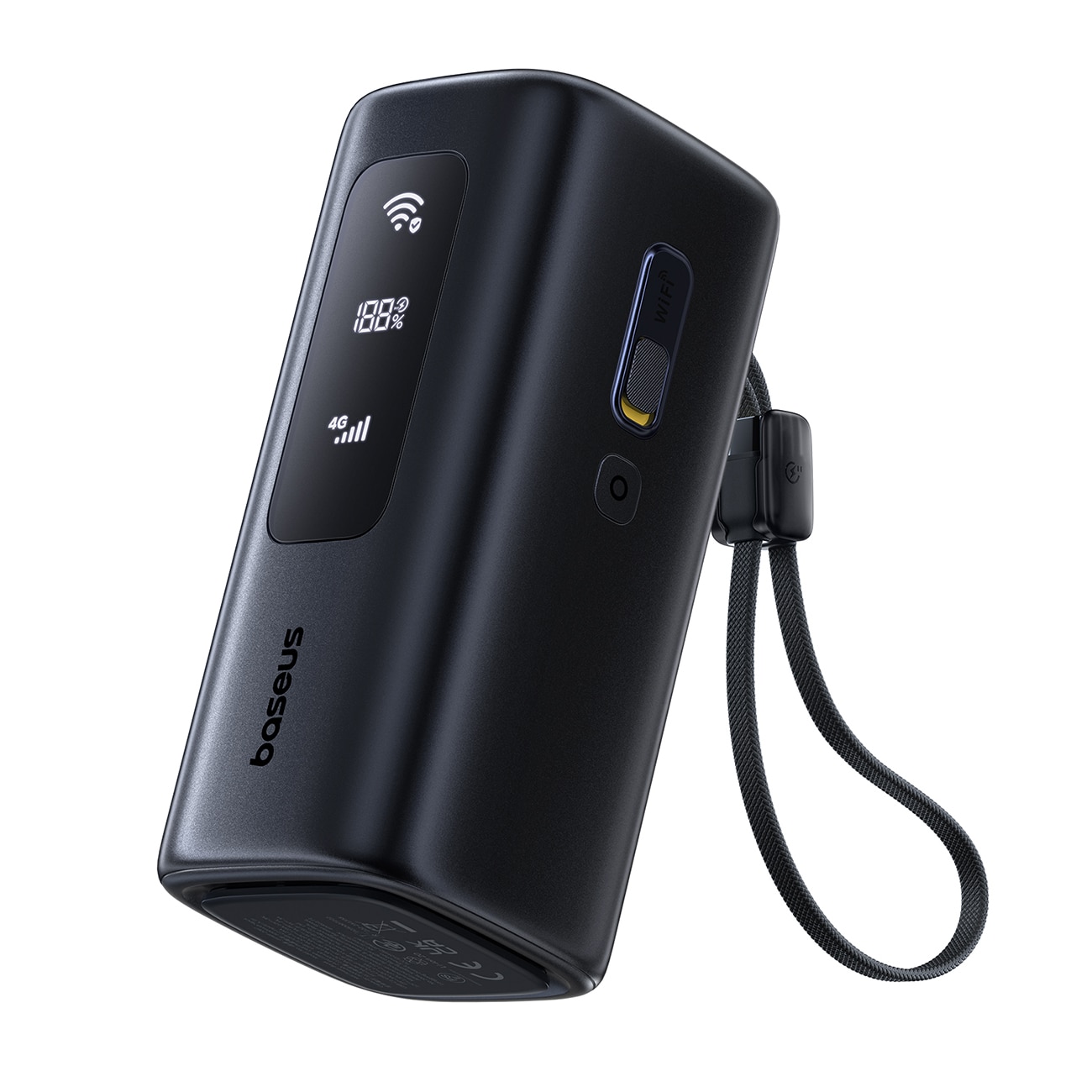 Baseus EnerGeek GX11 MiFi 20000mAh 67W powerbank med Wi-Fi-funktion – sort