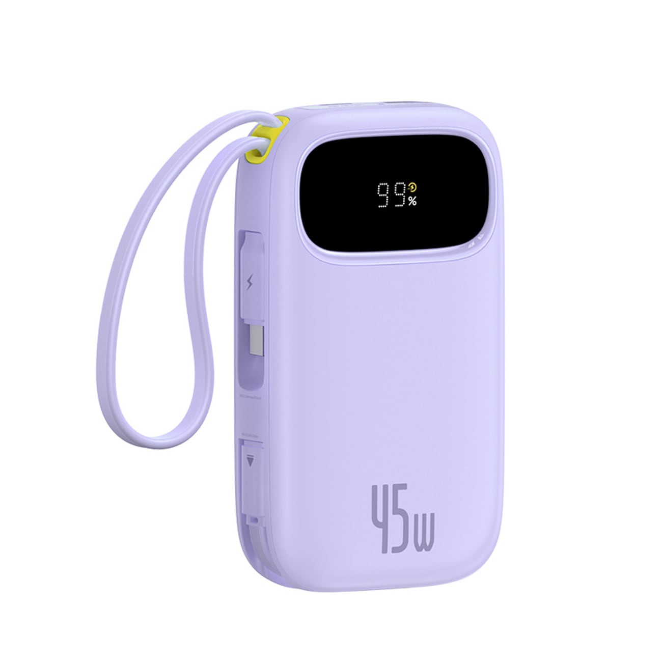 Baseus EnerFill FC31 QPow3 20000mAh 45W powerbank med display og USB-C- og Lightning-kabler – Lilla