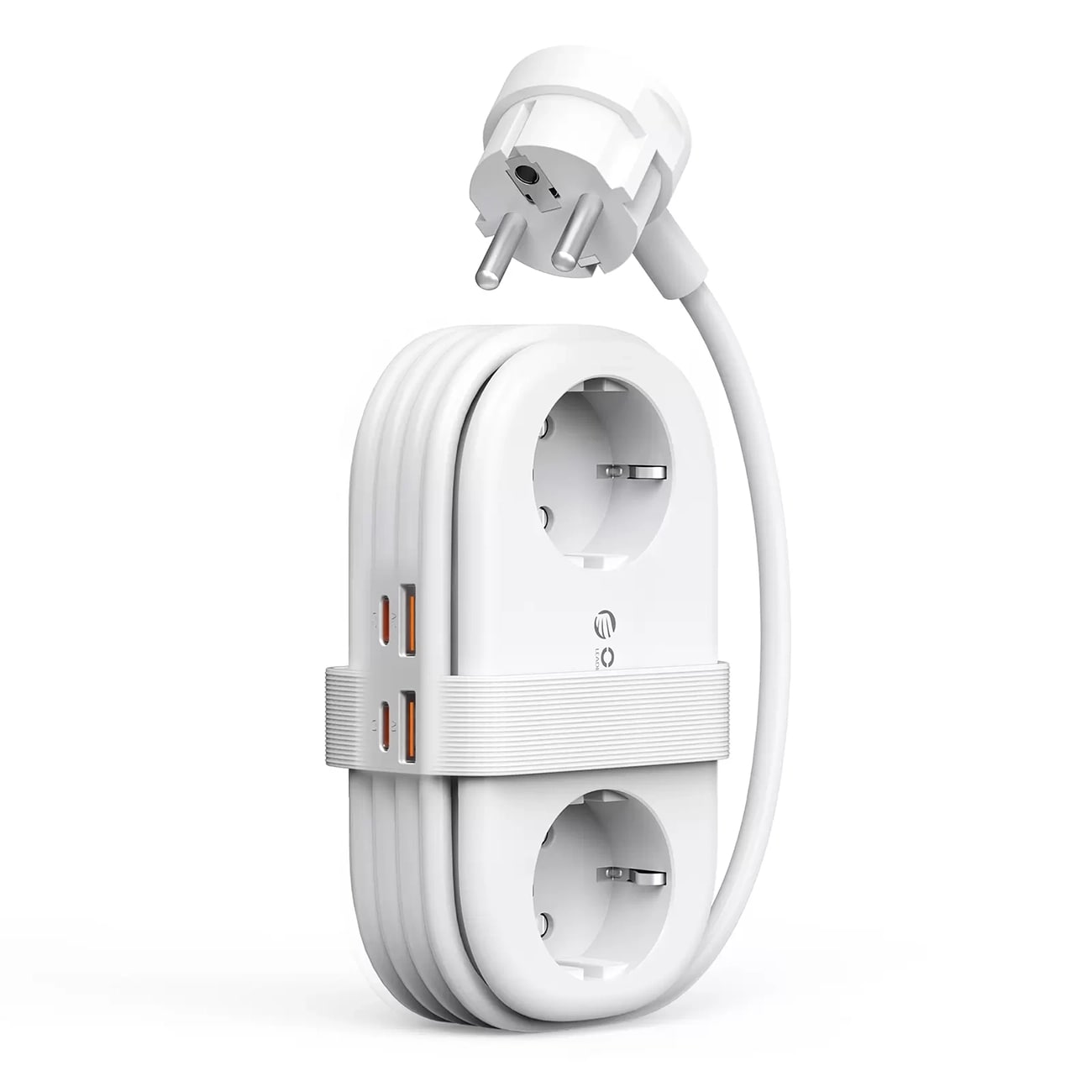 Orico AP3 20 W GaN 5-i-1 stikdåse 2x stikkontakt + 2x USB-A + 1x USB-C – hvid