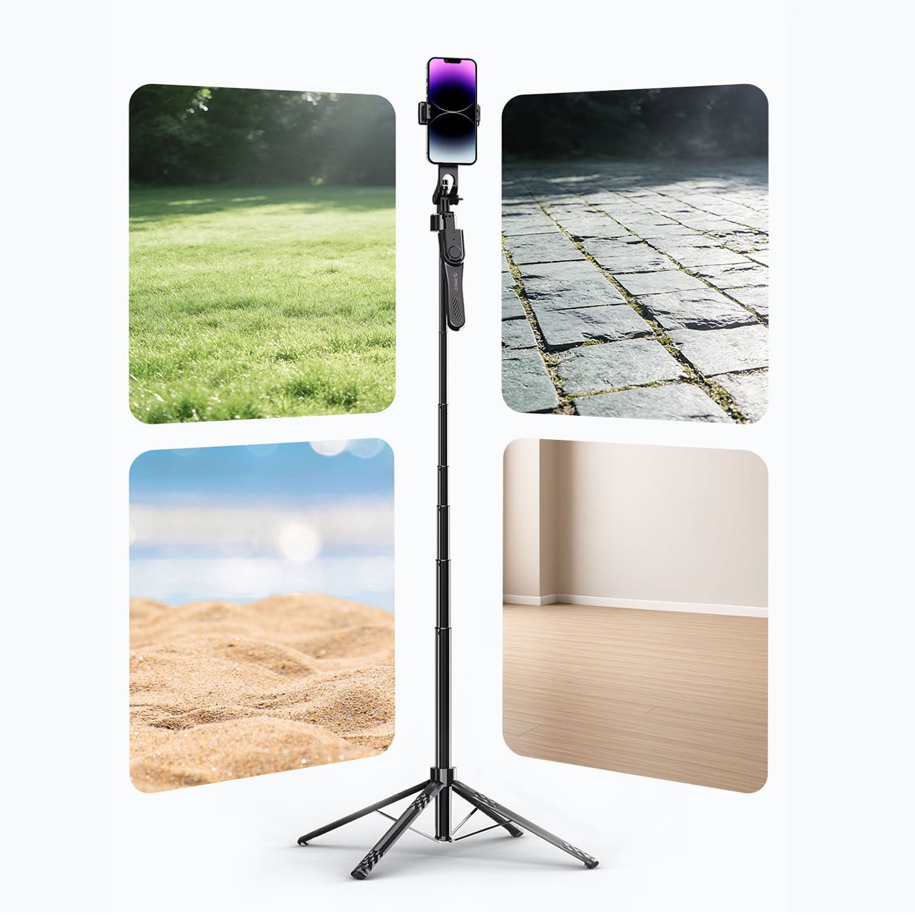 Selfiestang Orico SPN185 1/4" stativ til mobilkamera m. 360° rotation og Bluetooth 5.2 – sort