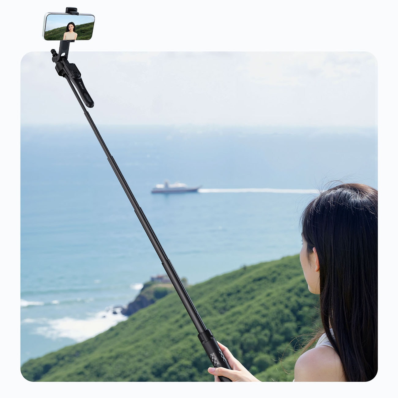 Selfiestang Orico SPN185 1/4" stativ til mobilkamera m. 360° rotation og Bluetooth 5.2 – sort