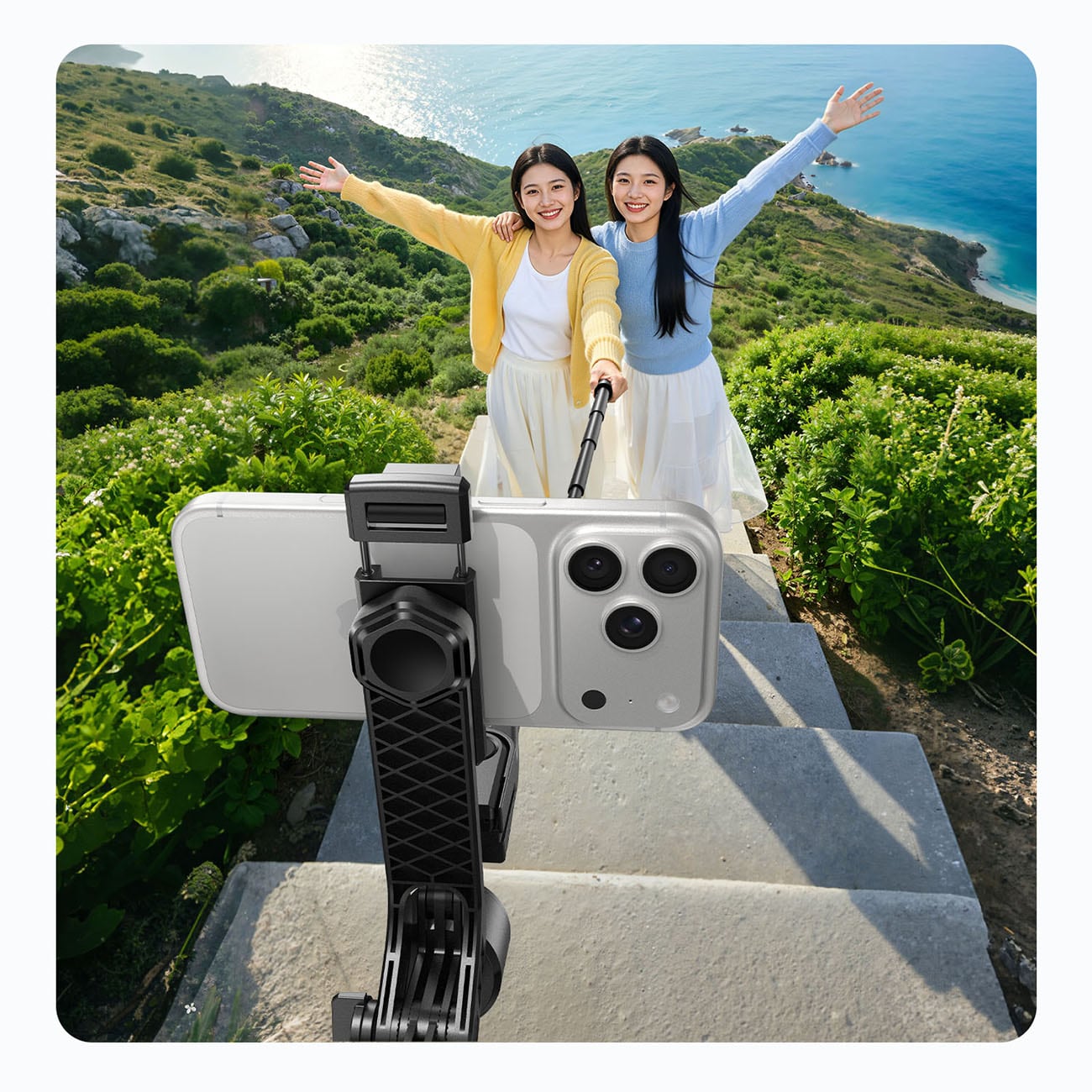 Selfiestang Orico SPN185 1/4" stativ til mobilkamera m. 360° rotation og Bluetooth 5.2 – sort