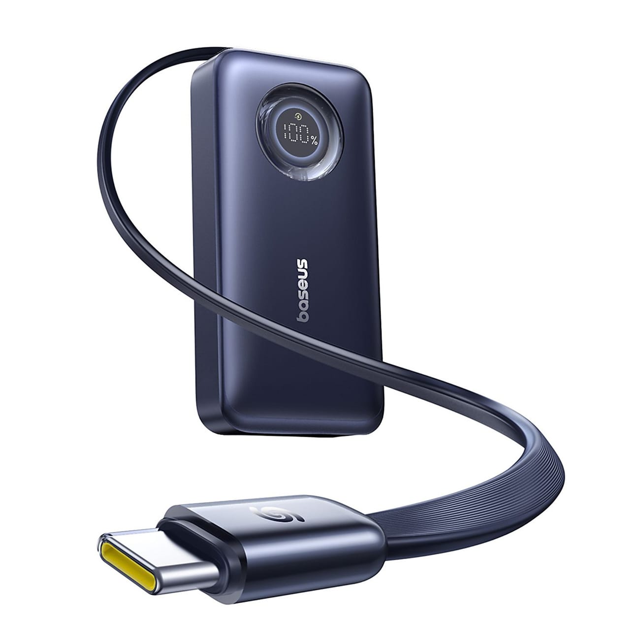 Baseus EnerCore CR11 10000mAh 45W powerbank med udtrækkeligt USB-C-kabel – sort