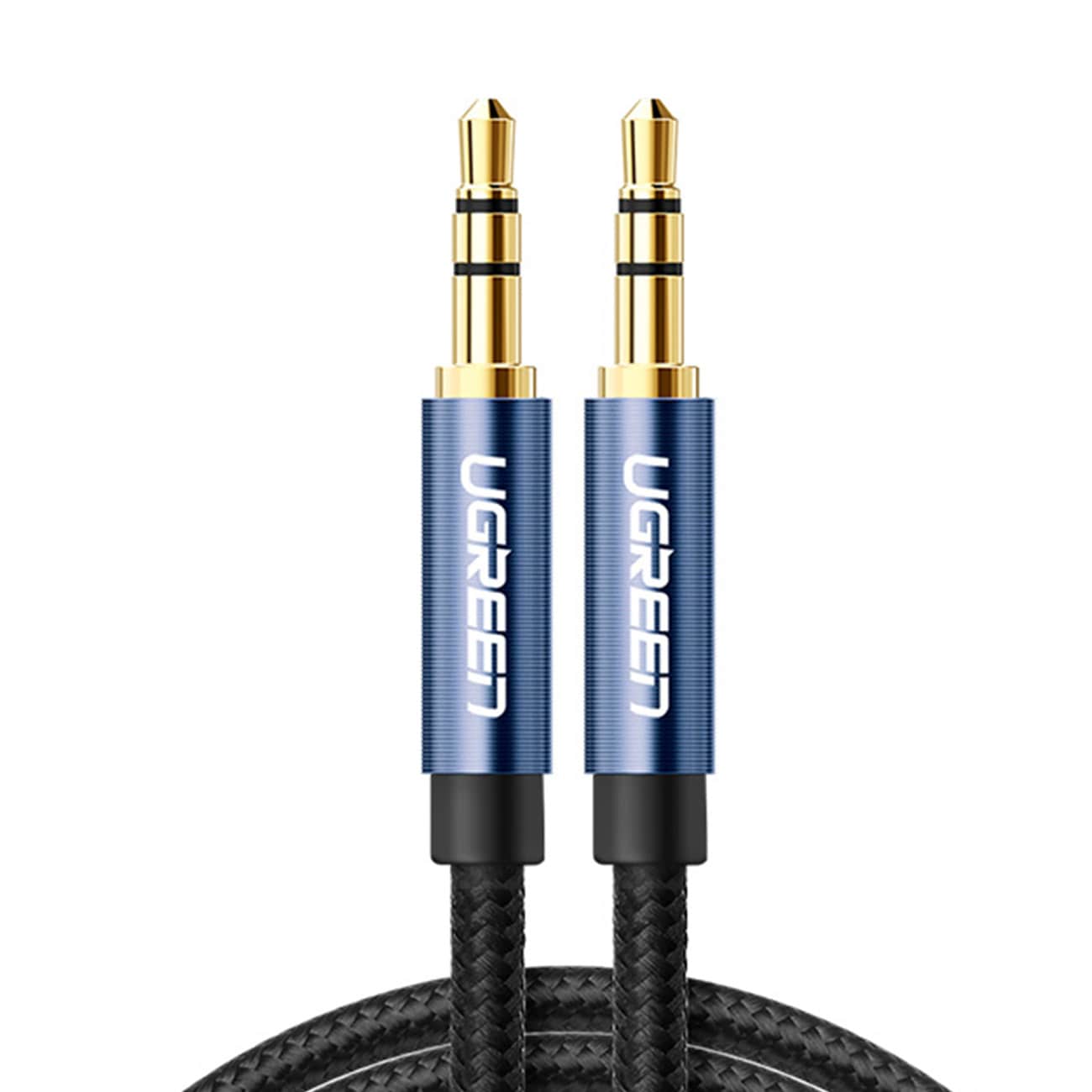 Ugreen AUX-lydkabel, lige, minijack 3,5 mm, 1 m, blå (AV112)