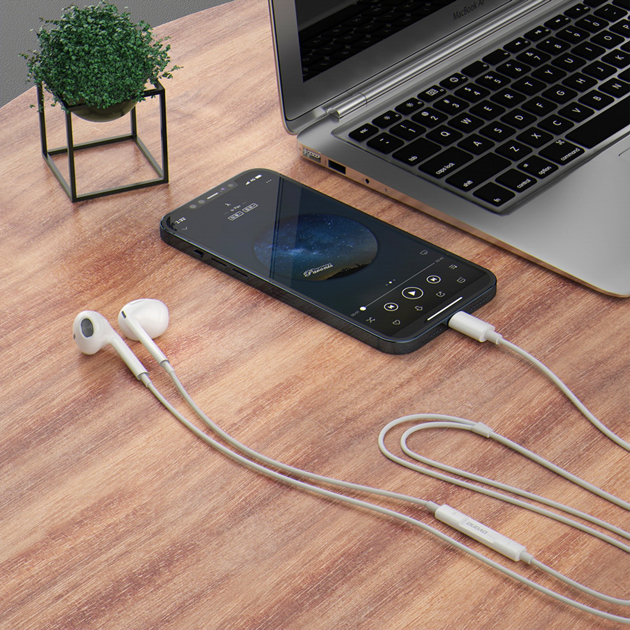Dudao X14PROL-W1 Lightning-hovedtelefoner – hvide / In-ear-hovedtelefoner / Hovedtelefoner med kabel
