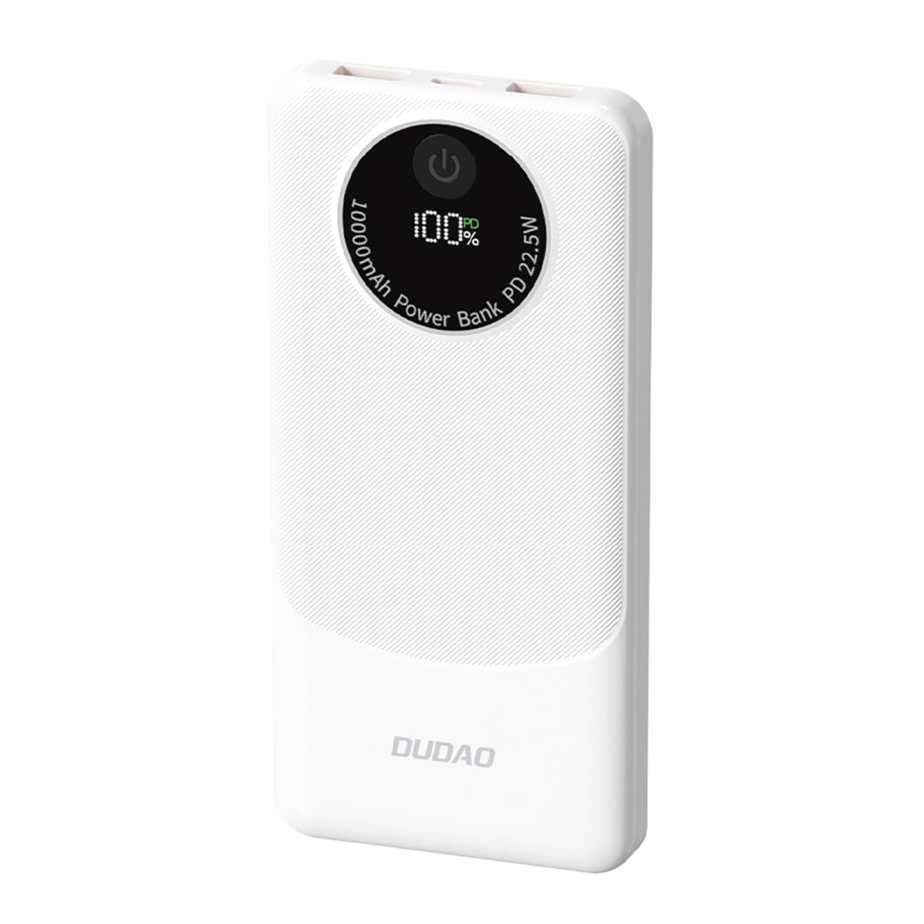 Powerbank Dudao K12 10000mAh PD22,5W USB-A, USB-C – hvid
