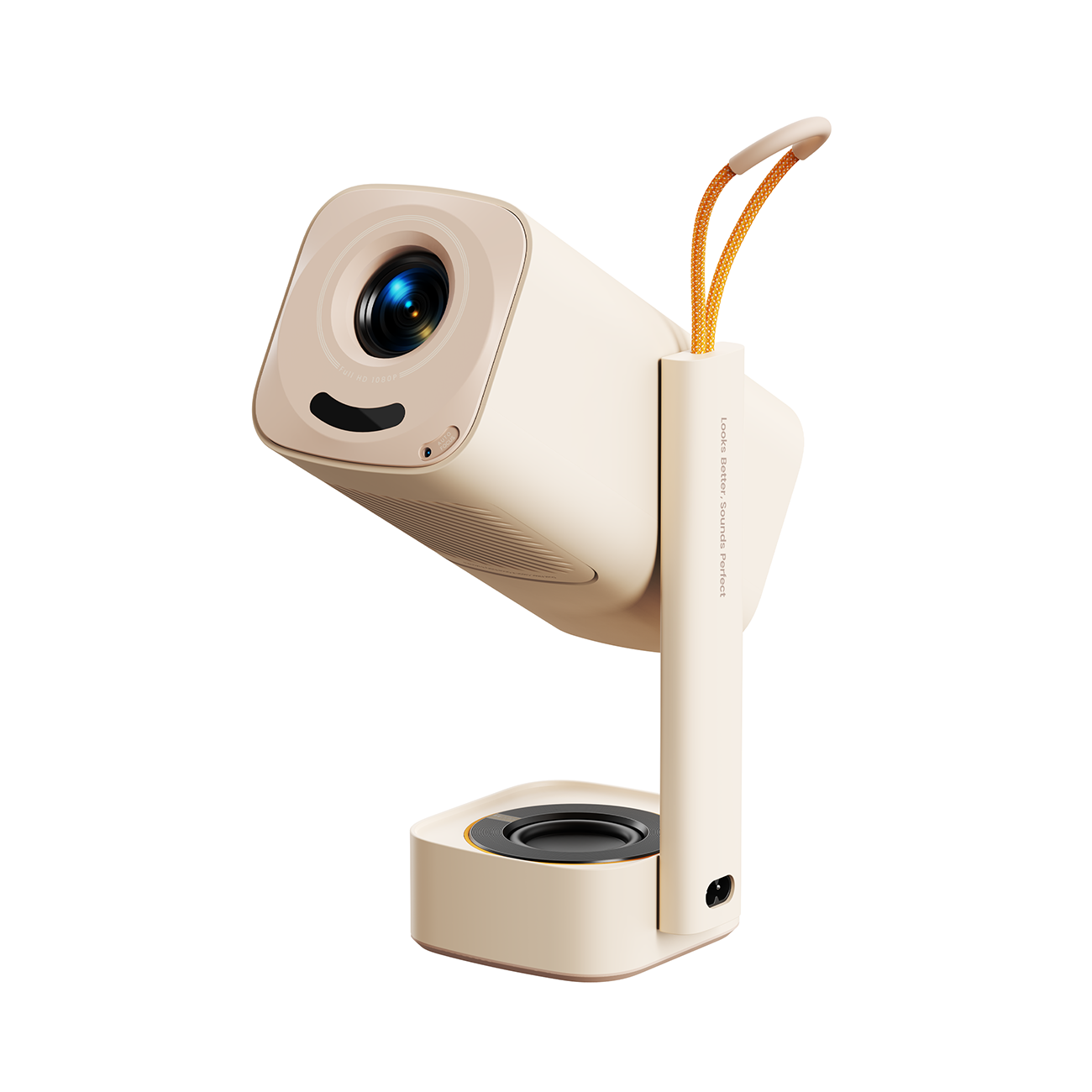Yaber T1 Pro bærbar, ultrakompakt, sammenklappelig LCD-projektor, Full HD 1080p – beige