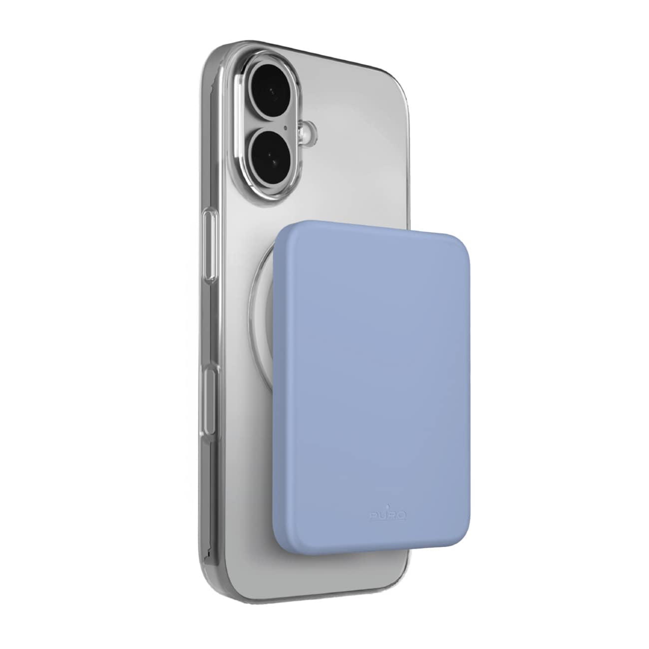Puro 4200 mAh ultratynd MagSafe-kompatibel USB-C-powerbank – blå
