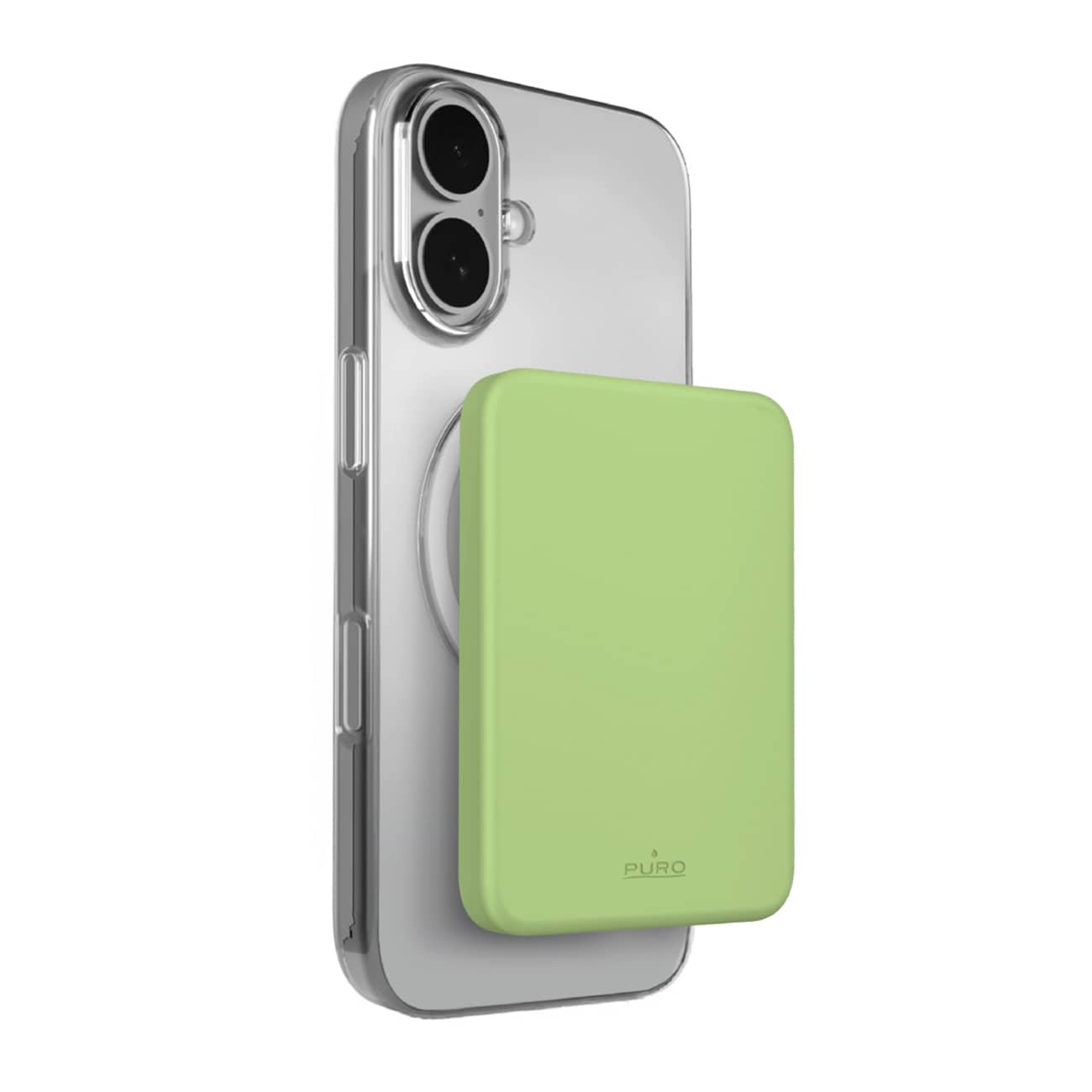Puro 4200 mAh ultratynd MagSafe-kompatibel USB-C-powerbank – grøn