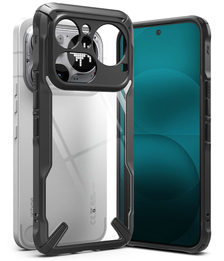 Ringke Fusion X-etui til Nothing Phone 4A Pro – gennemsigtigt og sort
