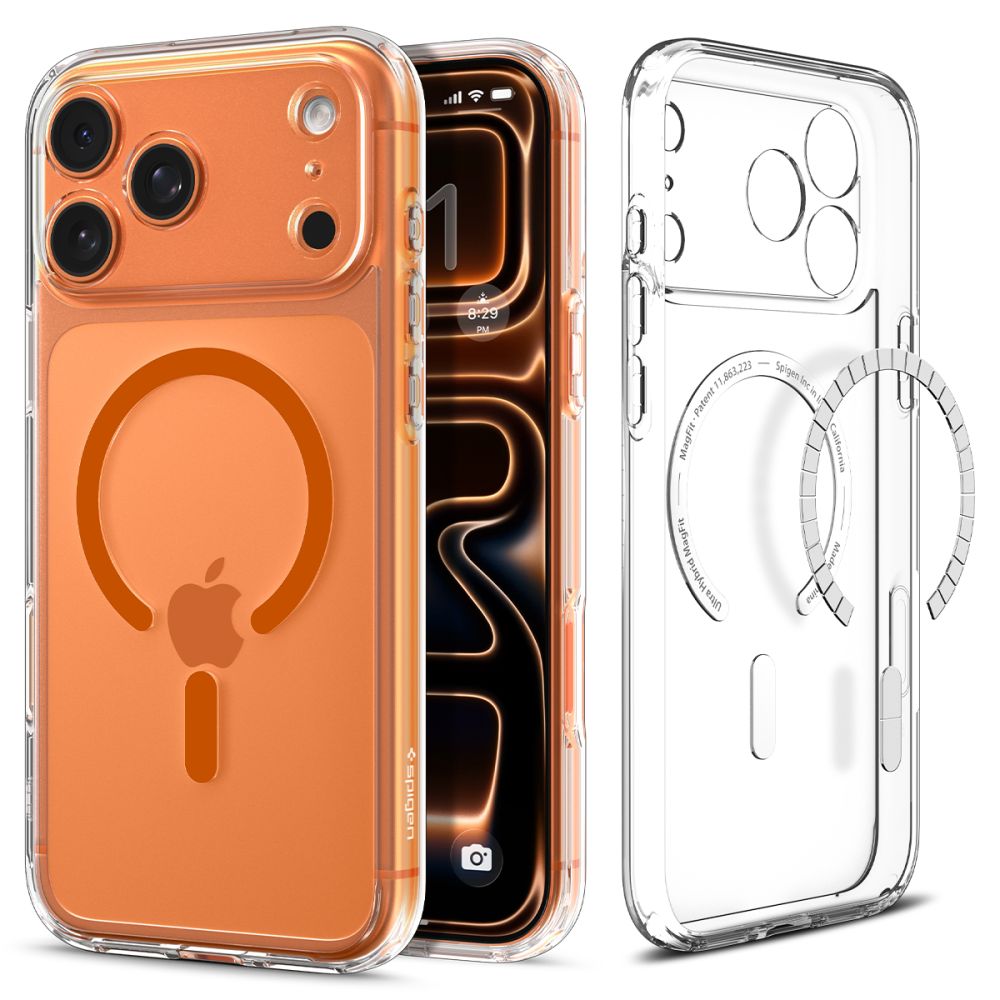 Spigen Ultra Hybrid MagSafe-etui til iPhone 17 Pro Max – klar orange