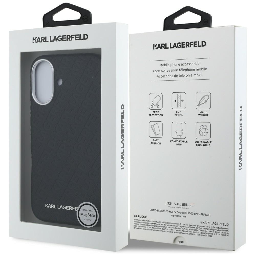 Karl Lagerfeld FW Stamped Karl MagSafe iPhone 16-etui – sort