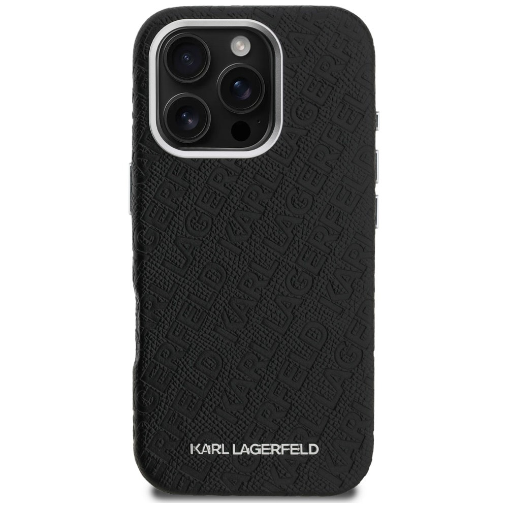 Karl Lagerfeld FW Karl MagSafe-etui med logo til iPhone 16 Pro – Sort