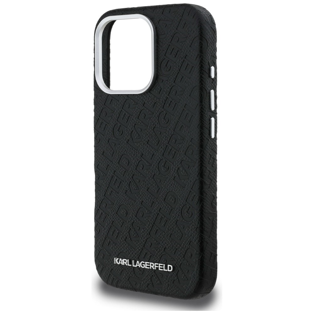 Karl Lagerfeld FW Karl MagSafe-etui med logo til iPhone 16 Pro – Sort