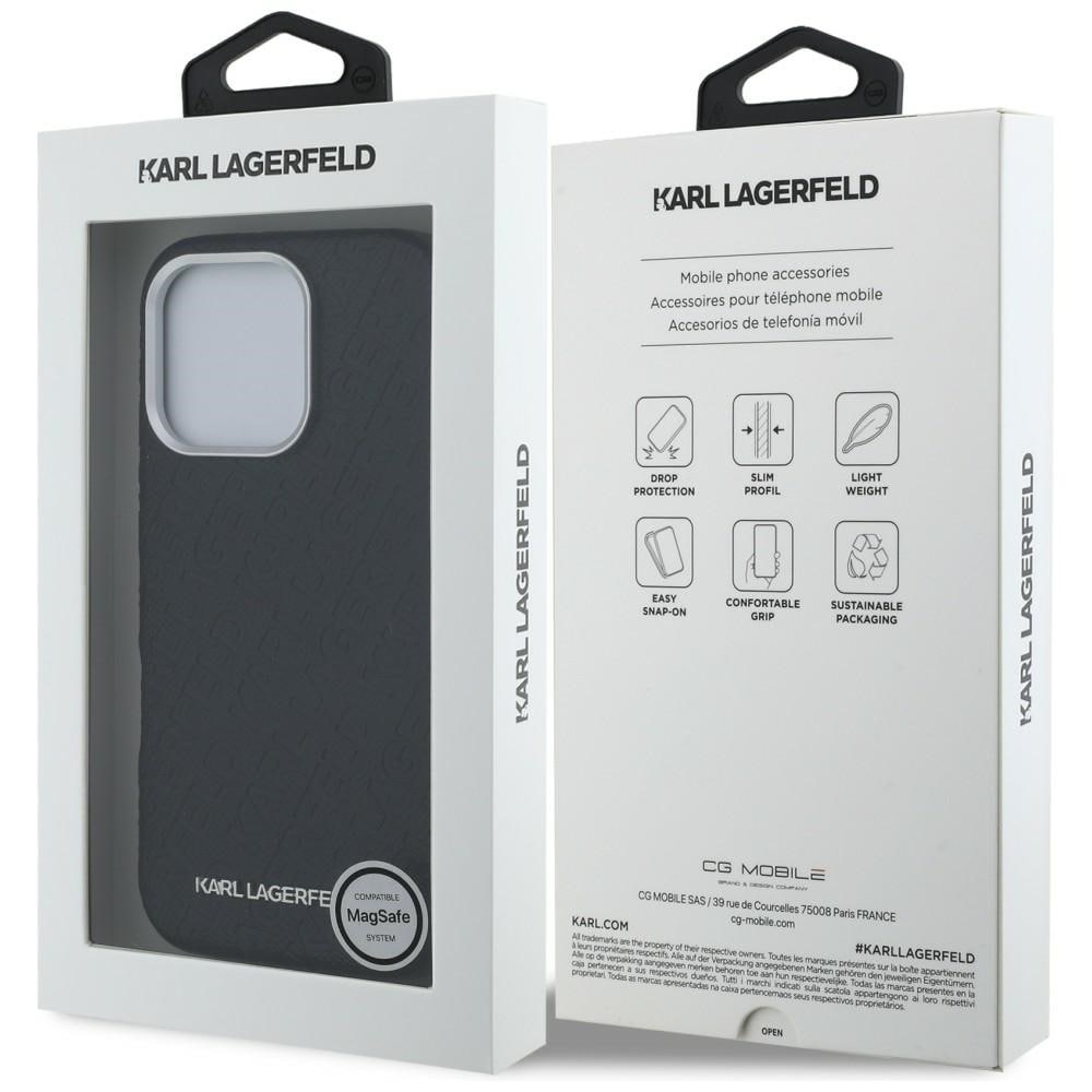 Karl Lagerfeld FW Karl MagSafe-etui med logo til iPhone 16 Pro – Sort