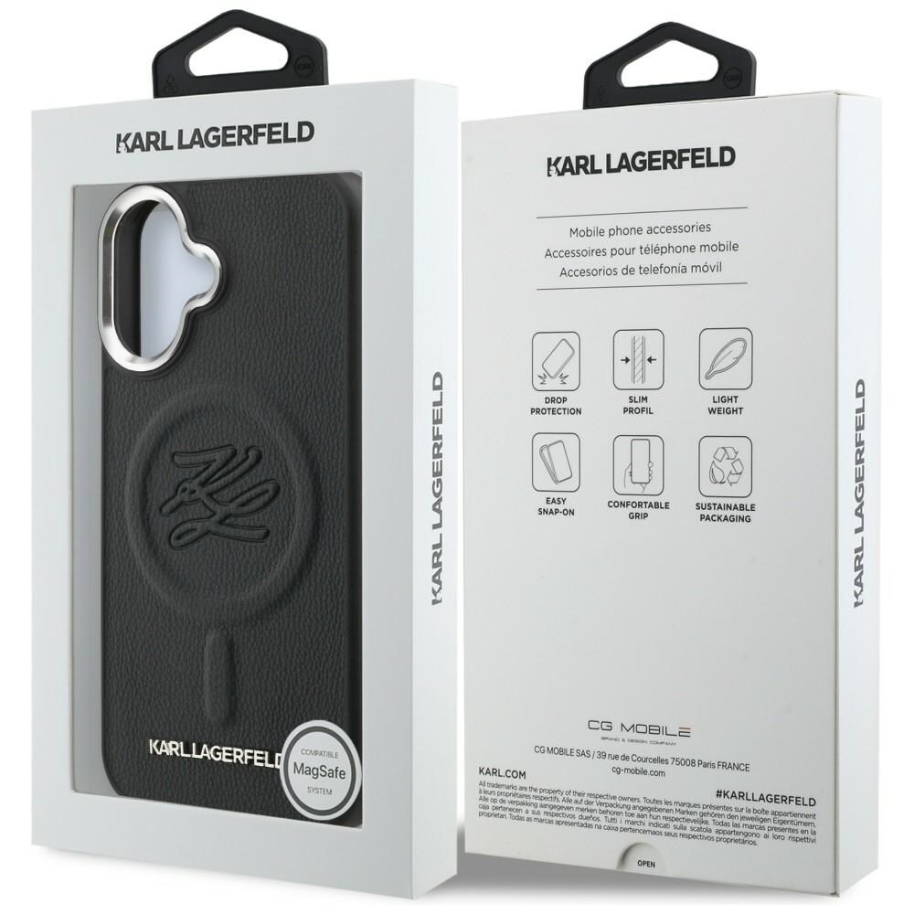 Karl Lagerfeld MagSafe-etui med initialer og metal-logo til iPhone 16 – Sort
