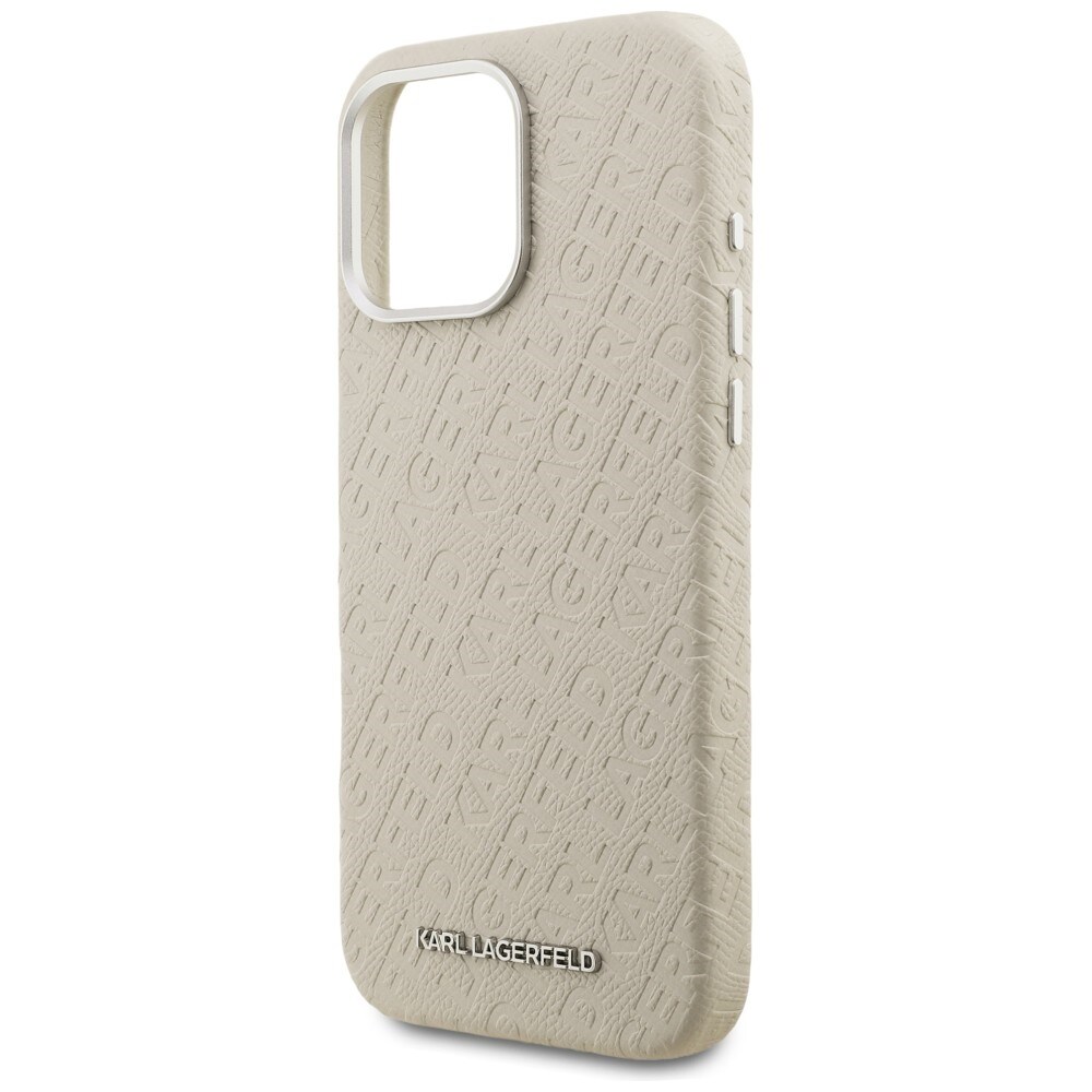 Karl Lagerfeld FW Karl MagSafe-etui med logo til iPhone 16 Pro – beige
