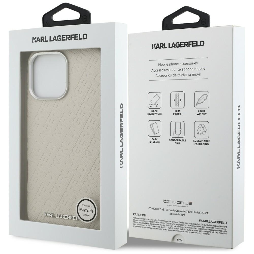 Karl Lagerfeld FW Karl MagSafe-etui med logo til iPhone 16 Pro – beige