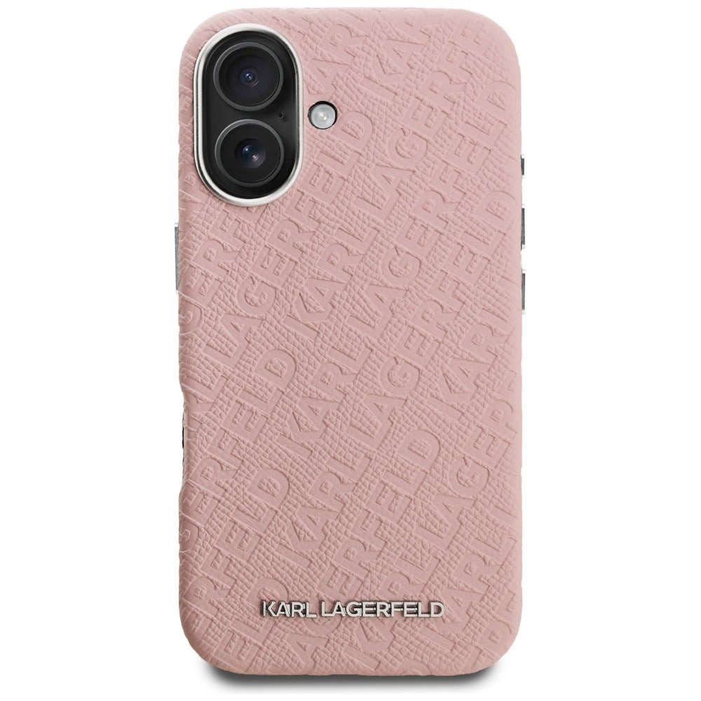 Karl Lagerfeld FW Stamped Karl MagSafe iPhone 16-etui – lyserød