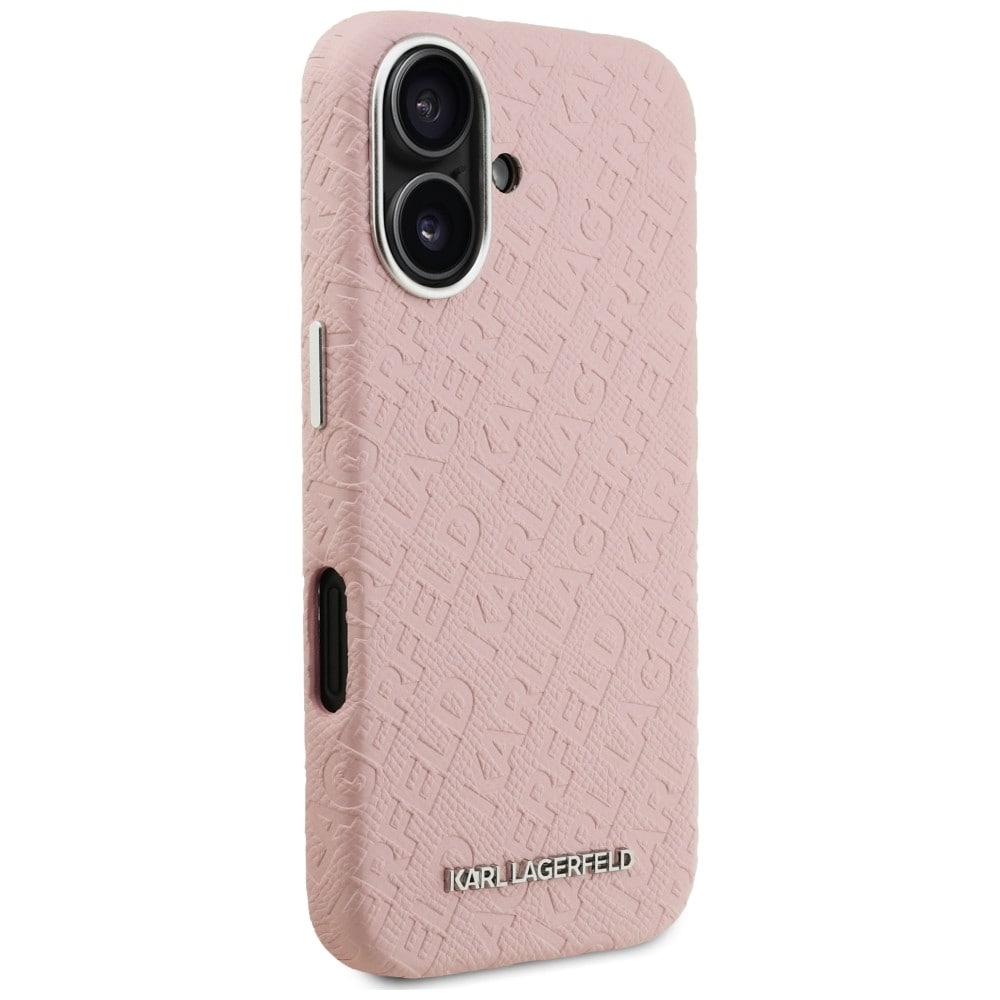 Karl Lagerfeld FW Stamped Karl MagSafe iPhone 16-etui – lyserød