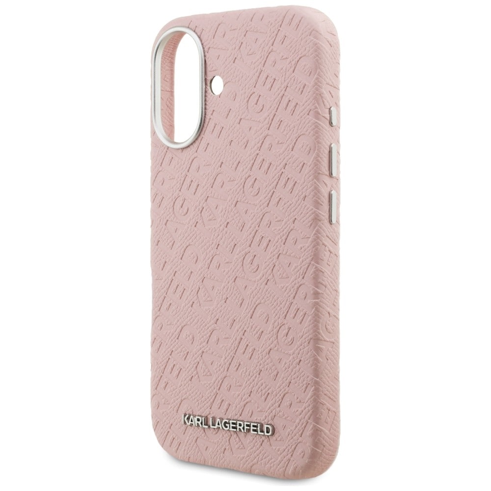 Karl Lagerfeld FW Stamped Karl MagSafe iPhone 16-etui – lyserød