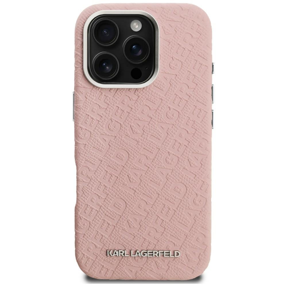 Karl Lagerfeld FW Karl MagSafe-etui med logo til iPhone 16 Pro Max – lyserød