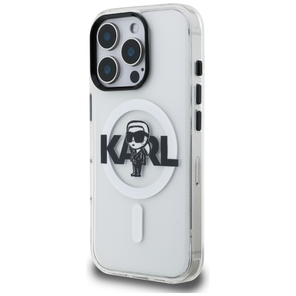Karl Lagerfeld IML Karl Sketch Logo MagSafe-etui til iPhone 16 Pro Max – gennemsigtigt