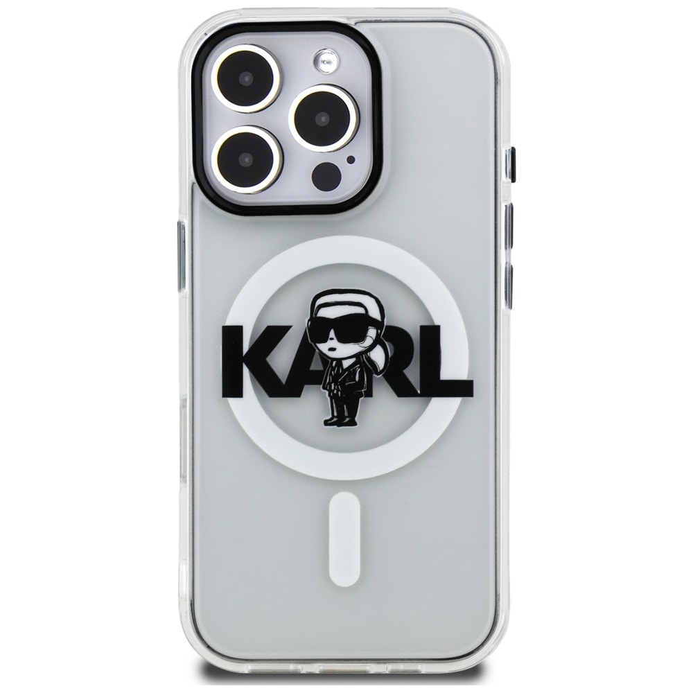Karl Lagerfeld IML Karl Sketch Logo MagSafe-etui til iPhone 16 Pro Max – gennemsigtigt