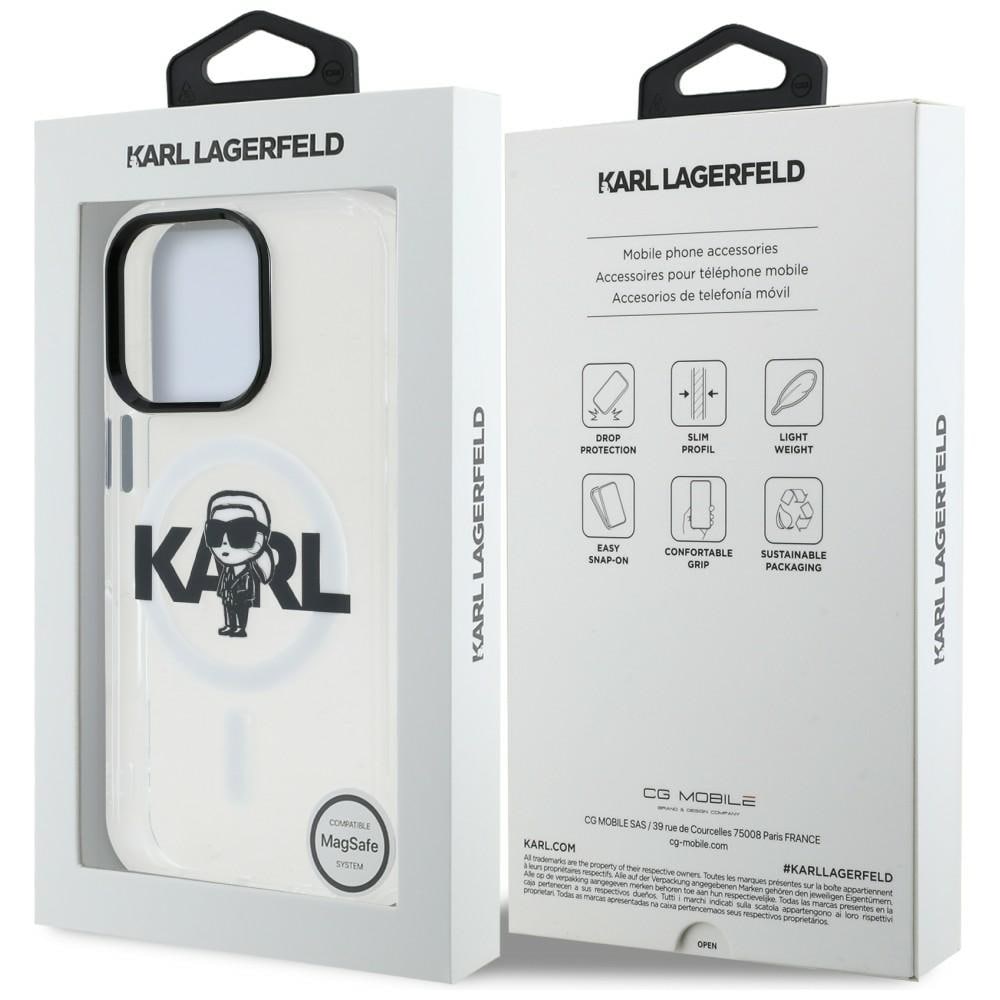 Karl Lagerfeld IML Karl Sketch Logo MagSafe-etui til iPhone 16 Pro Max – gennemsigtigt