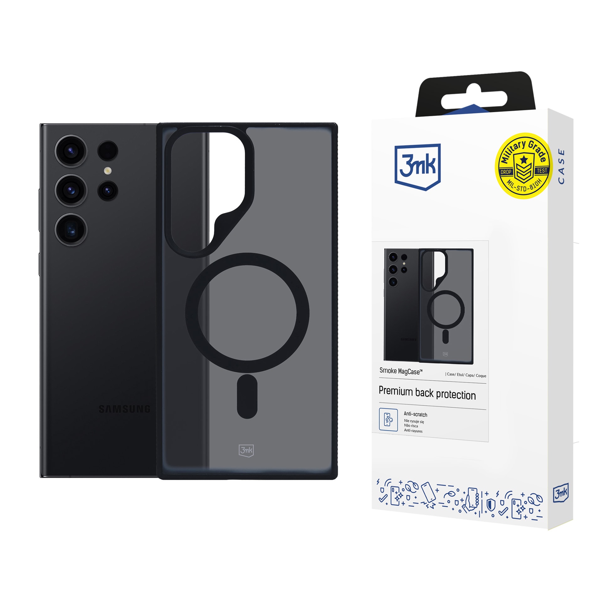 3mk Smoke MagCase med MagSafe til Samsung Galaxy S23 Ultra – halvgennemsigtig