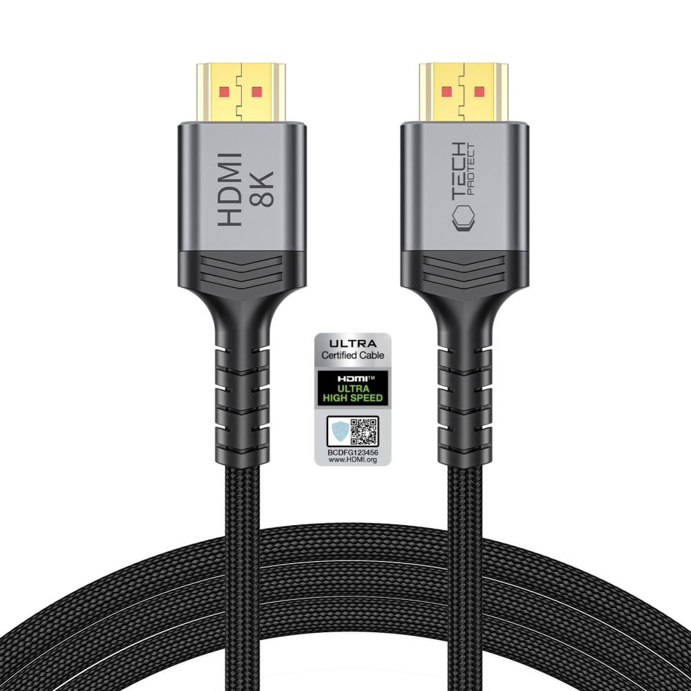 Tech-Protect UltraBoost HDMI 2.1 4K 120 Hz / 8K 60 Hz-kabel, 200 cm – Svart