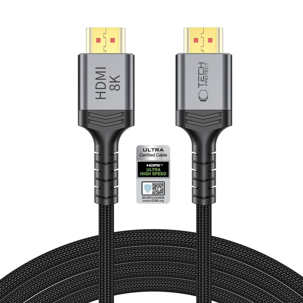 Tech-Protect UltraBoost HDMI 2.1 4K 120 Hz / 8K 60 Hz-kabel, 300 cm – Svart