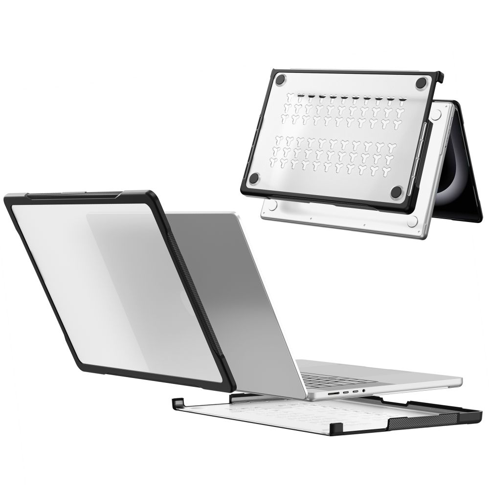 Tech-Protect Velar-etui til MacBook Pro 16" 2021 / 2023 / 2025 / 2026 – Gennemsigtig svart