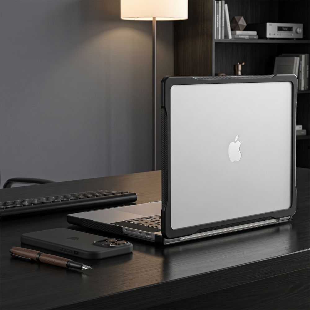 Tech-Protect Velar-etui til MacBook Pro 16" 2021 / 2023 / 2025 / 2026 – Gennemsigtig svart