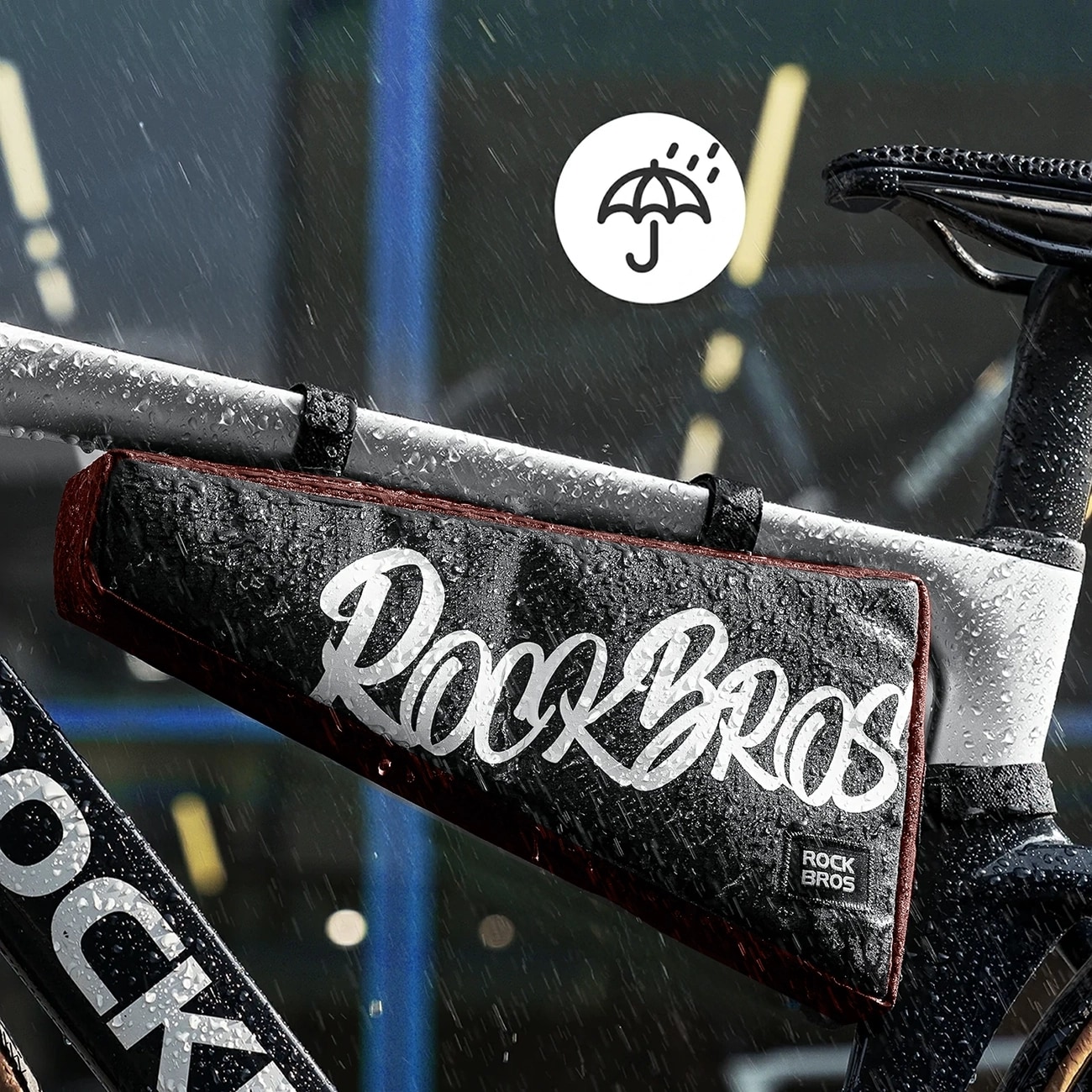 Rockbros G008 Flash Journey cykeltaske med trekantet stel, XL, 1,9 l – Svart og rød