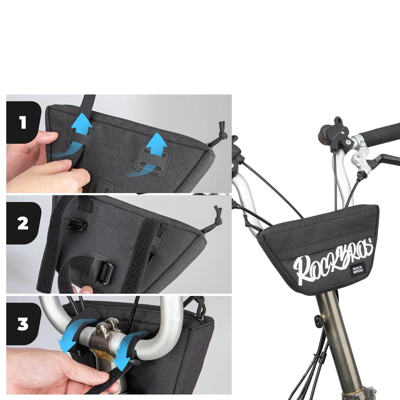 Rockbros G011 Flash Journey cykeltaske til trapezformet styr, 0,7 l – Svart