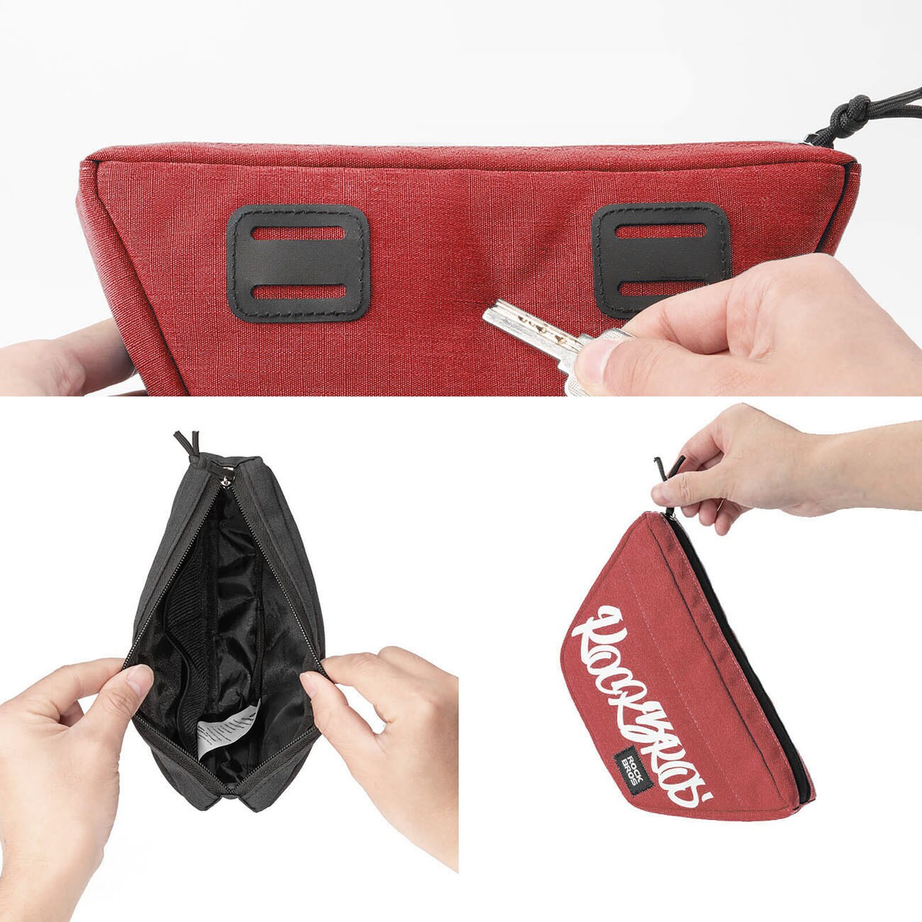 Rockbros G011 Flash Journey cykeltaske til trapezformet styr, 0,7 l – rød