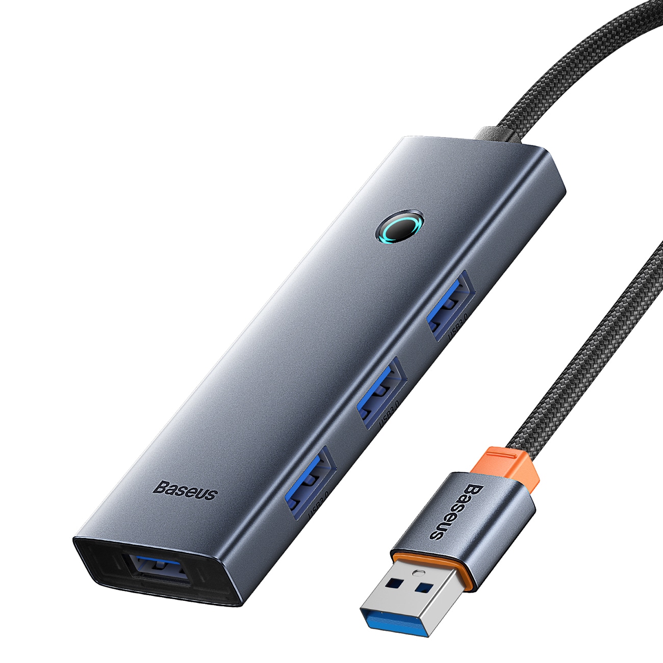 Product Image for Baseus UltraJoy-serien USB-A-hub 4xUSB-A 3.0 1xUSB-C 5V 50 cm – grå