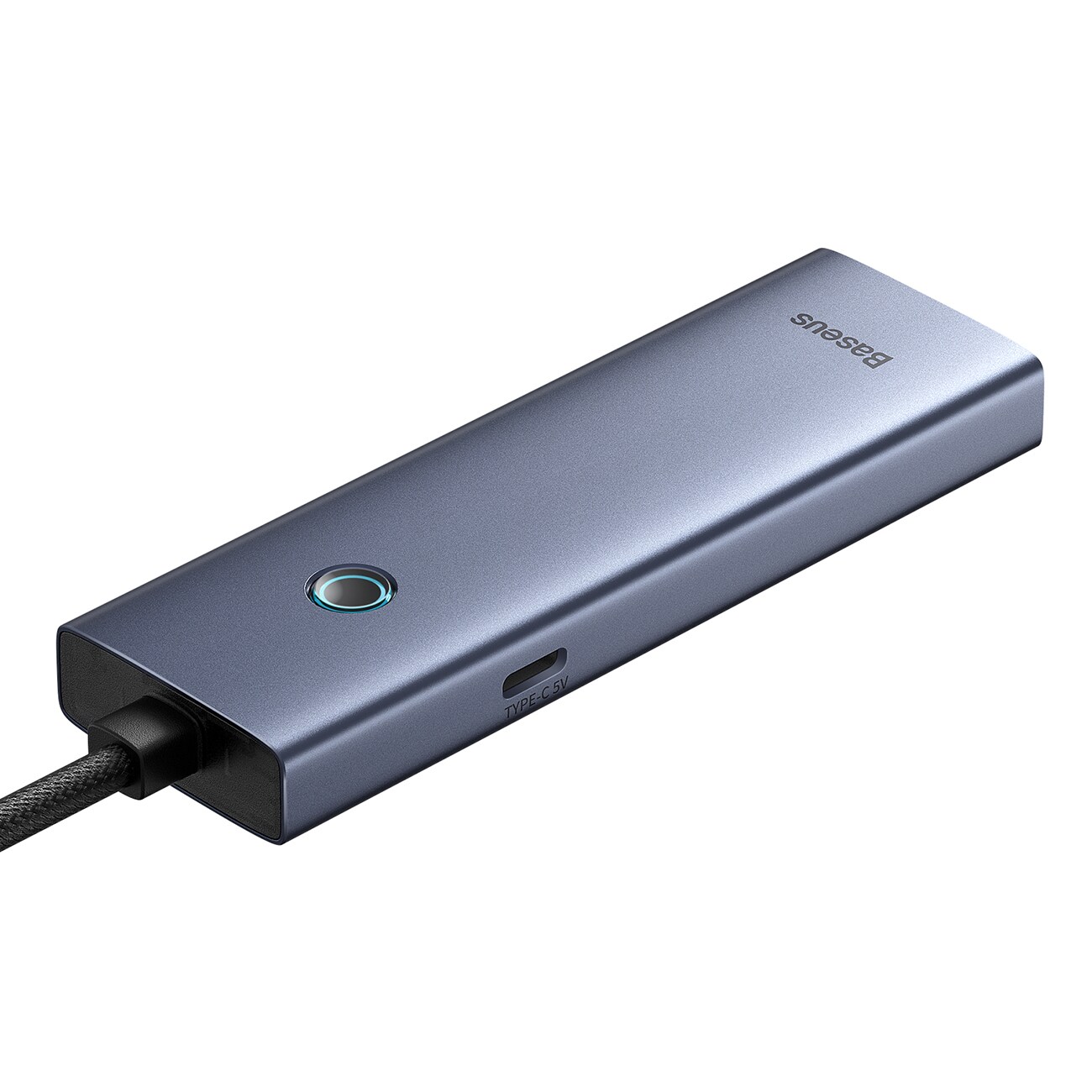 Baseus UltraJoy-serien USB-A-hub 4xUSB-A 3.0 1xUSB-C 5V 50 cm – grå