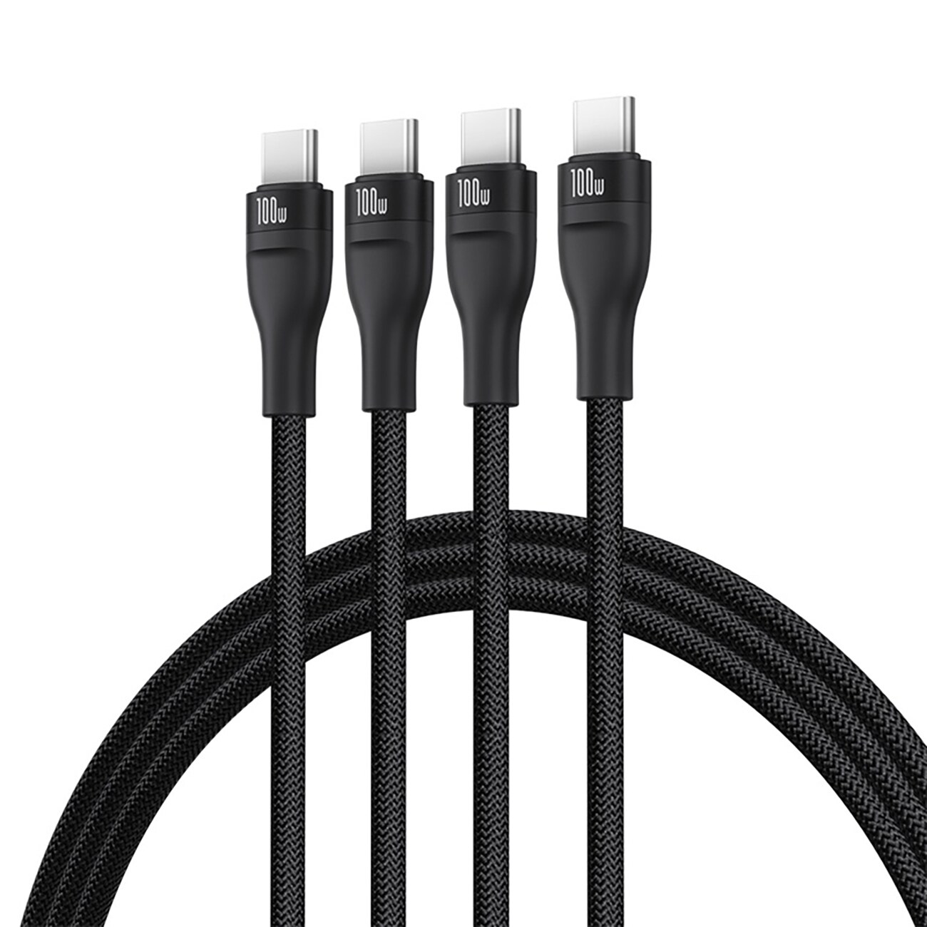 Baseus Flash 100 W 3-i-1 USB-C-kabel, 1,5 m – Svart / PD-kabel / Multikabel