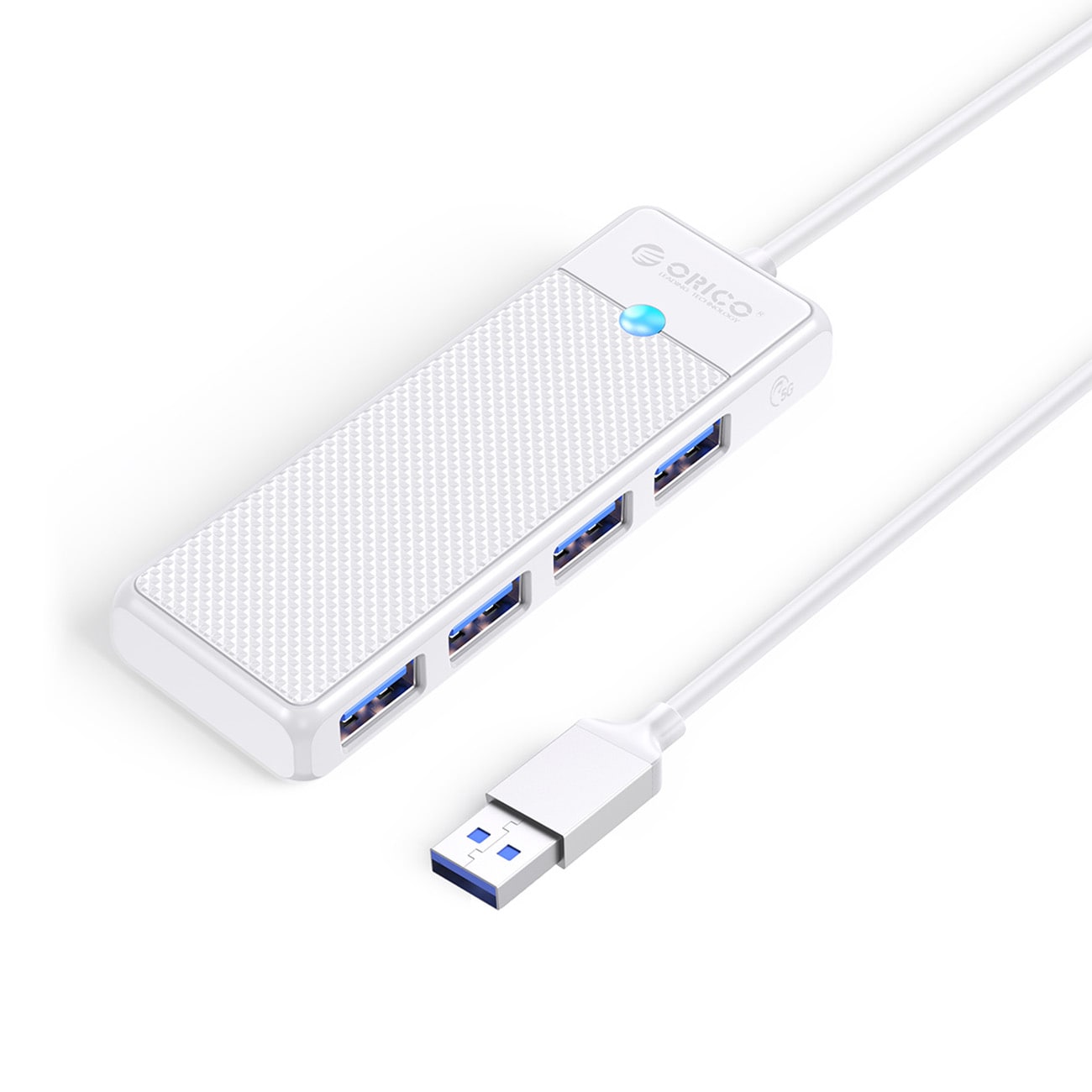 Orico PAPW4A-U3 USB-hub med 4 porte (4x USB-A 3.0), 0,15 m – hvid