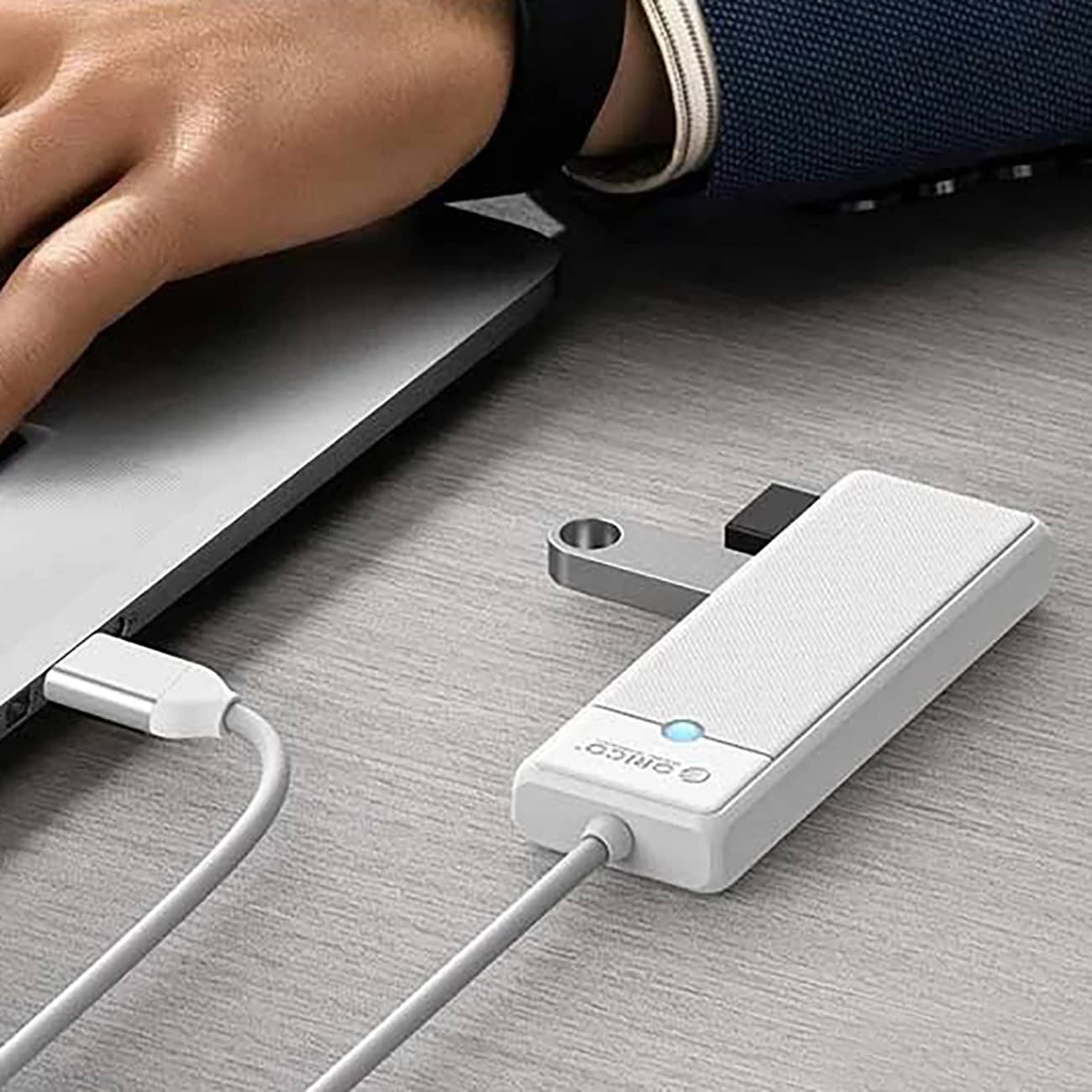 Orico PAPW4A-C3 USB-hub med 4 porte (4x USB-A 3.0), 0,5 m – hvid
