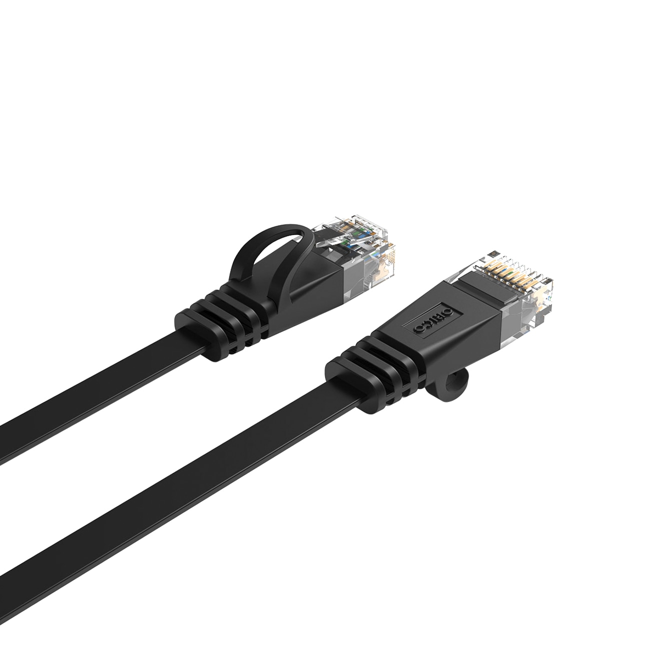 Orico PUG-C7B CAT7 10 Gbps RJ45 Ethernet-netværkskabel til internet og LAN, fladt, 5 m – sort