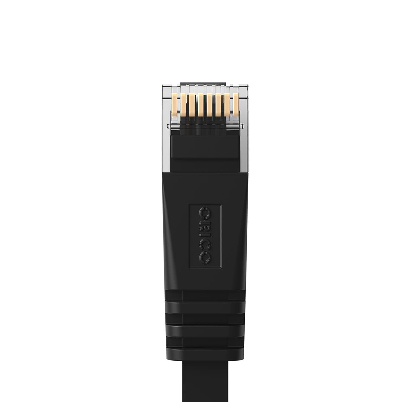 Orico PUG-C7B CAT7 10 Gbps RJ45 Ethernet-netværkskabel til internet og LAN, fladt, 5 m – sort
