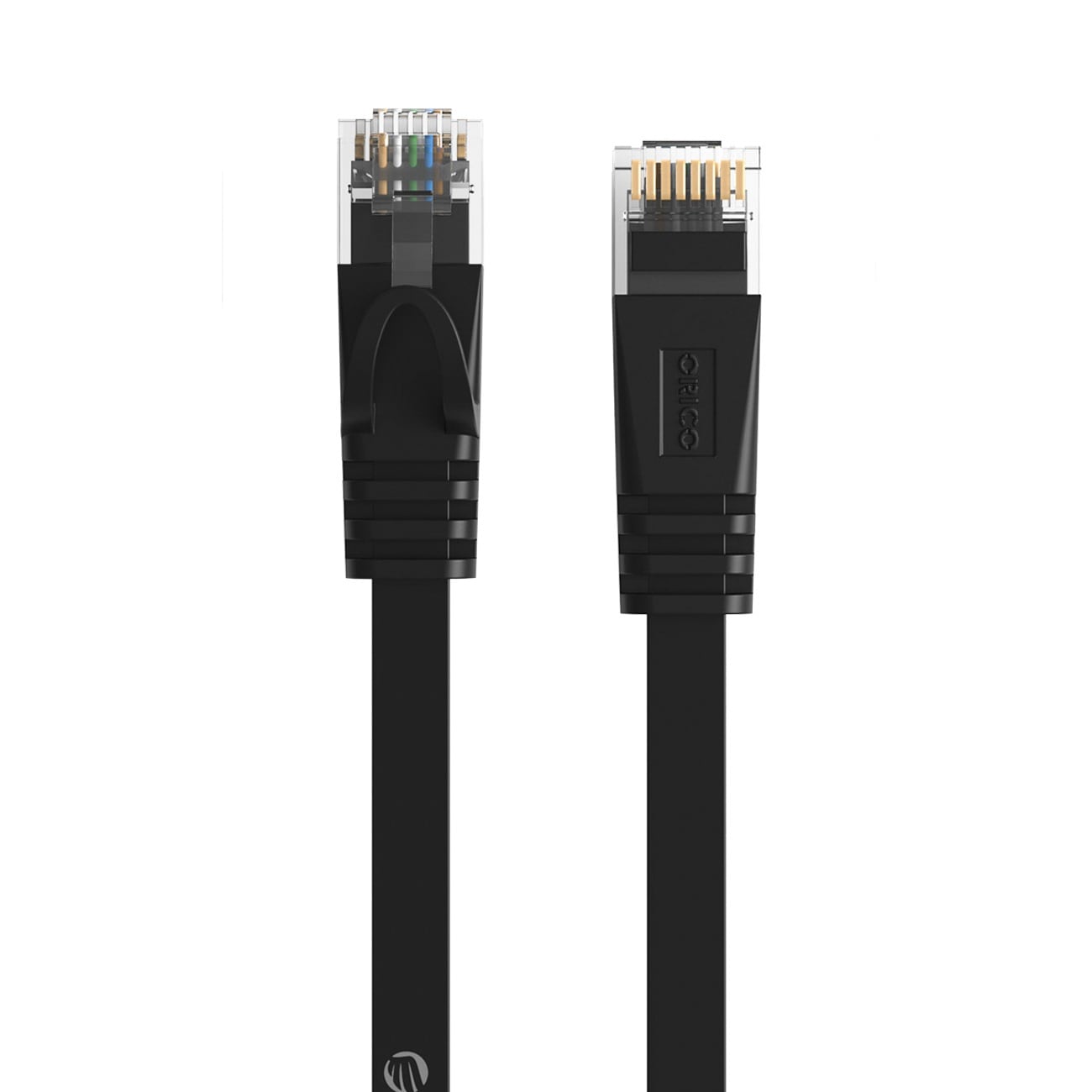 Orico PUG-C7B CAT7 10 Gbps RJ45 Ethernet-netværkskabel til internet og LAN, fladt, 15 m – sort
