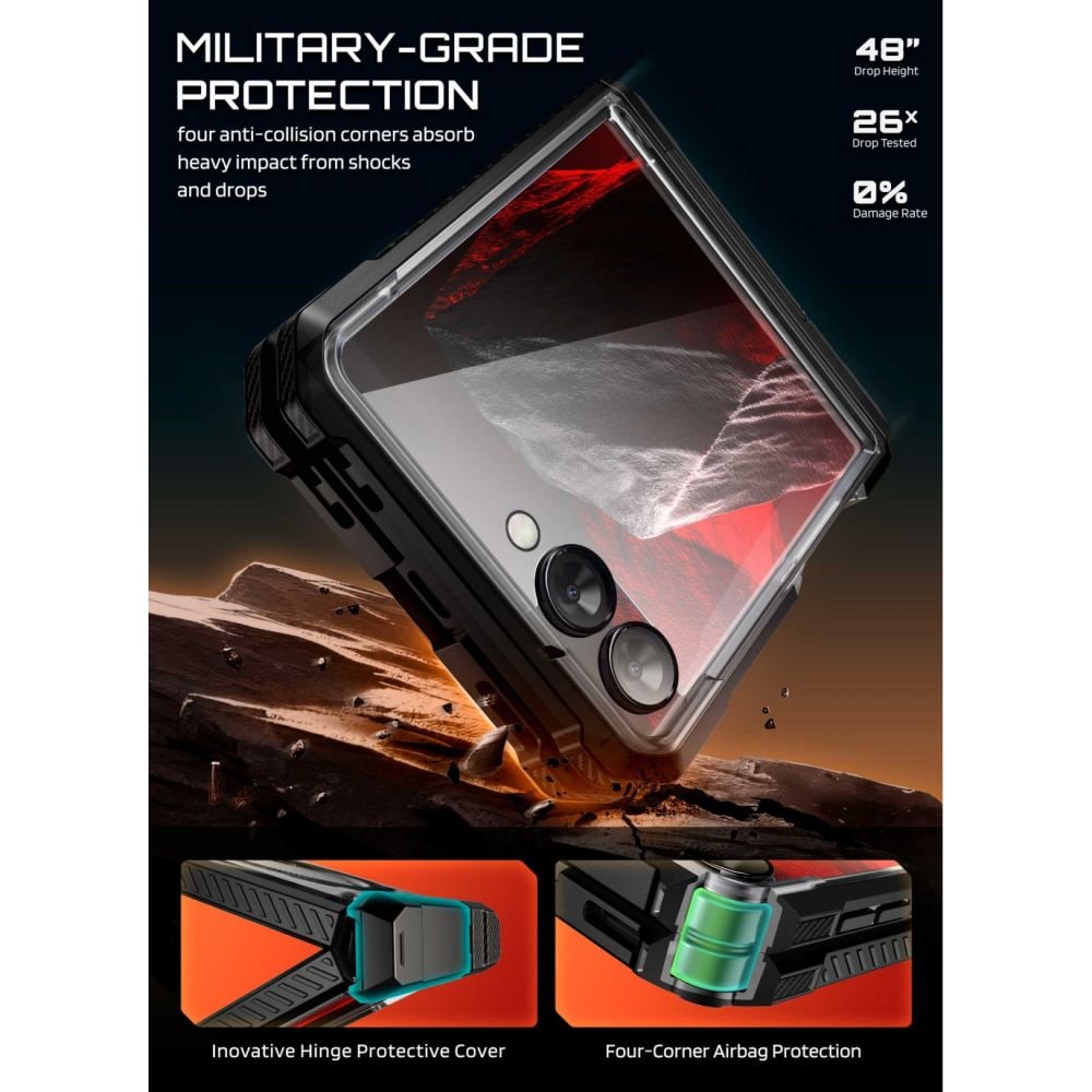 Supcase UB Grip Mag MagSafe-etui til Samsung Galaxy Z Flip 8 – Sort