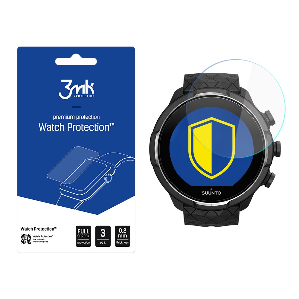 3mk Watch Protection™ v. FlexibleGlass hybridglas på Suunto 9 Baro Titanium