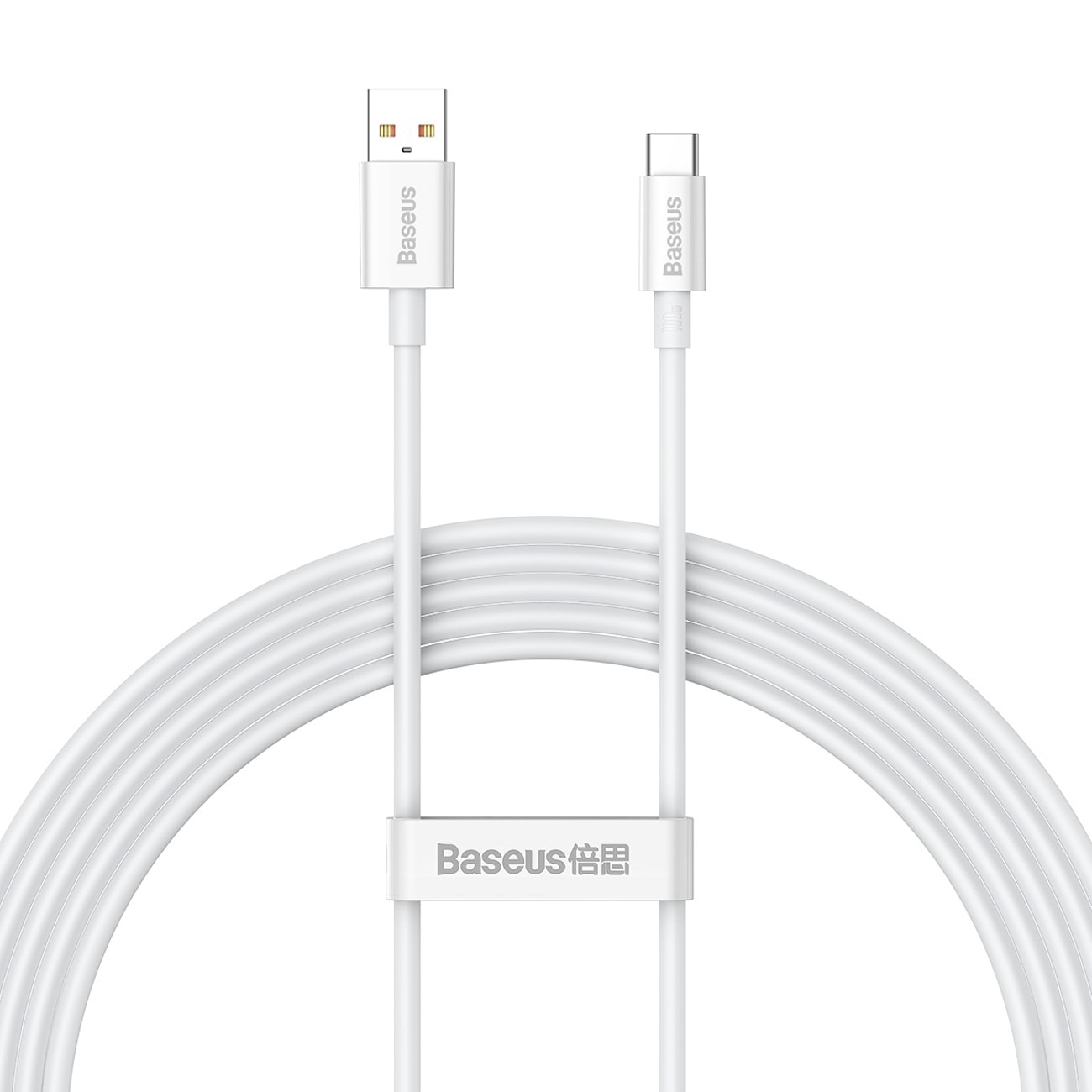 Baseus Superior Series 100 W USB-A – USB-C-kabel, 2 m – hvid