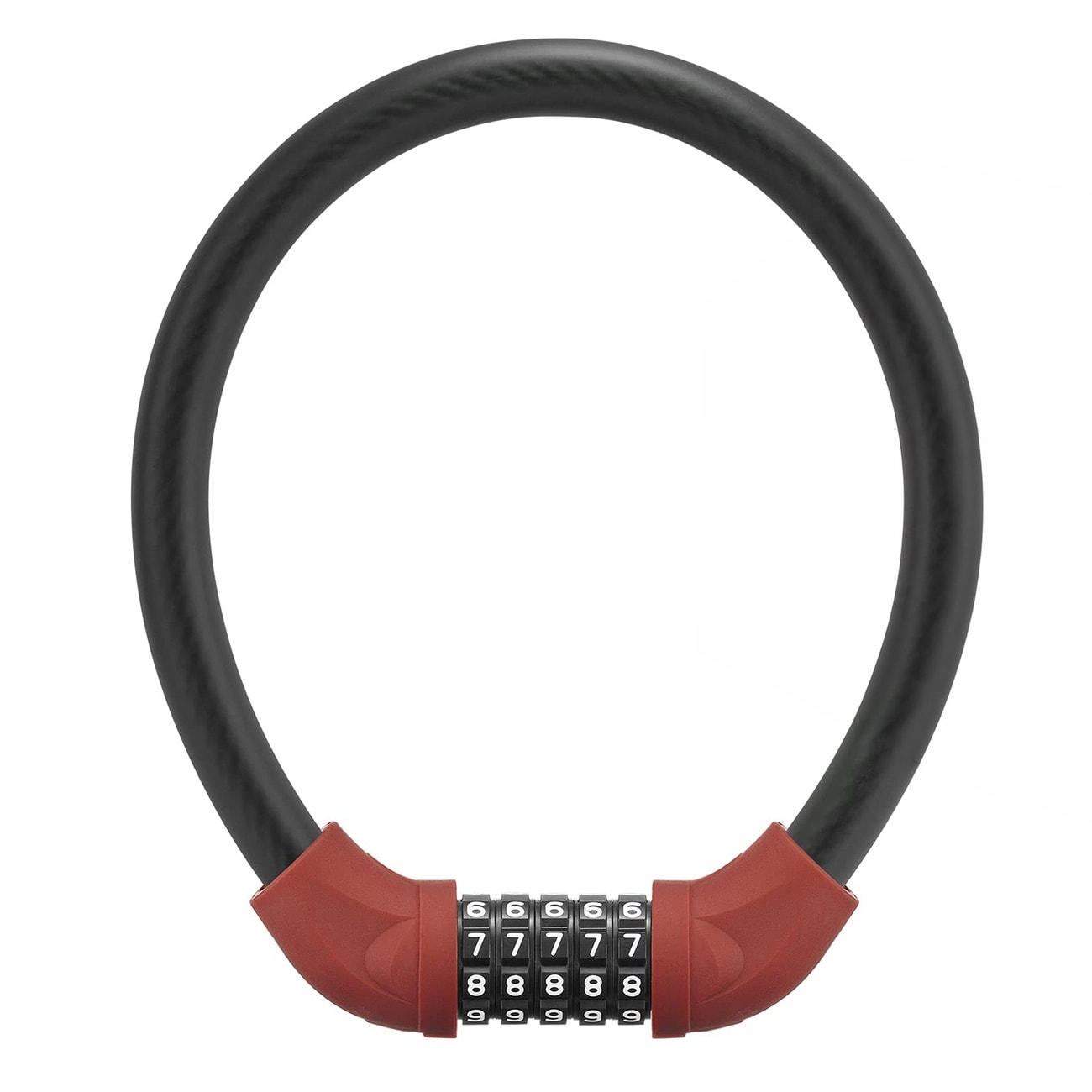 Rockbros RKS870-BK cykellås med kode, stålkabel, 85 cm – rød