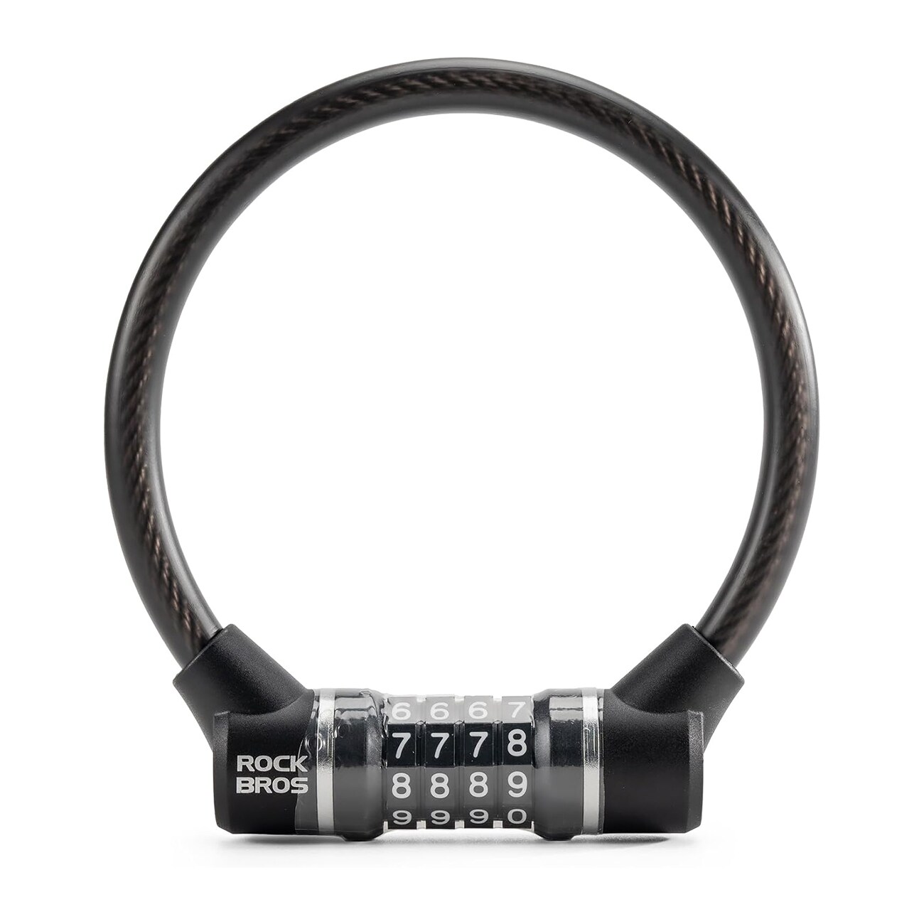 Rockbros 87639-4 cykellås med kode og stålkabel – sort
